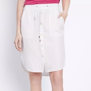 VINCE White Cotton Knee Length Skirt Large